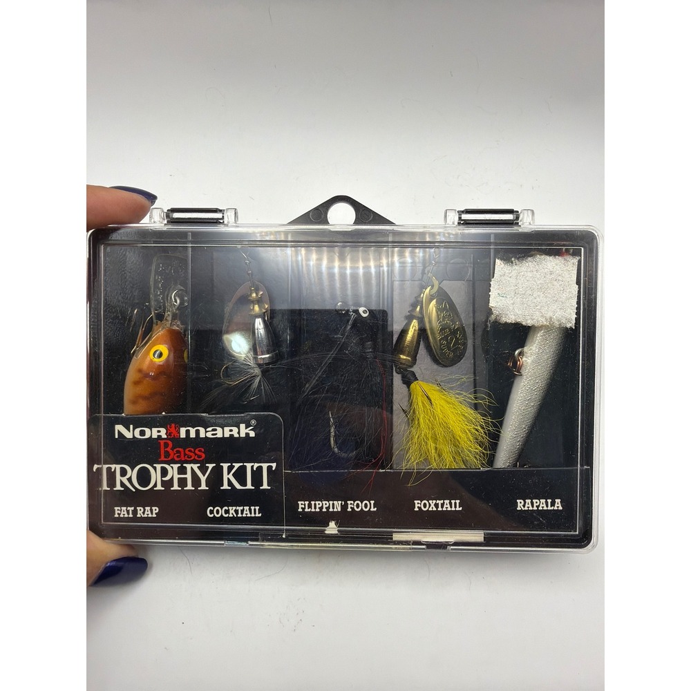 Vintage NorMark Bass Trophy Kit K2-BASS Rapala Fat Rap Blue Fox Lure Set NEW